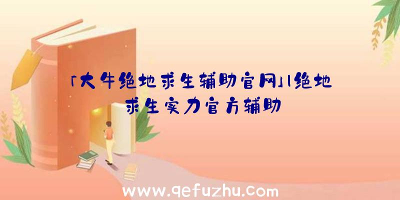 「大牛绝地求生辅助官网」|绝地求生实力官方辅助